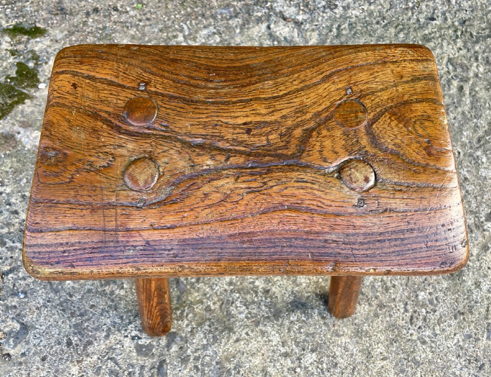 Antique Elm Milking Stool View II