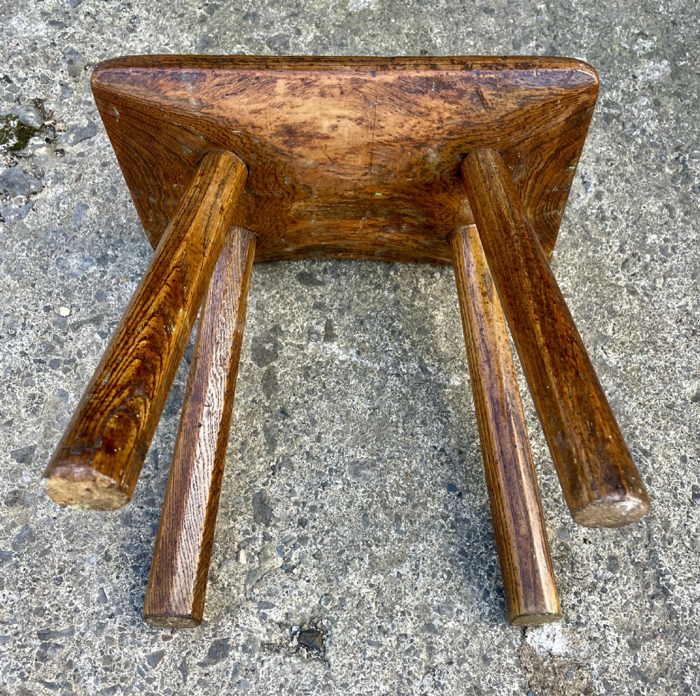 Antique Elm Milking Stool View IX
