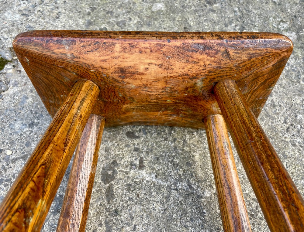 Antique Elm Milking Stool View X