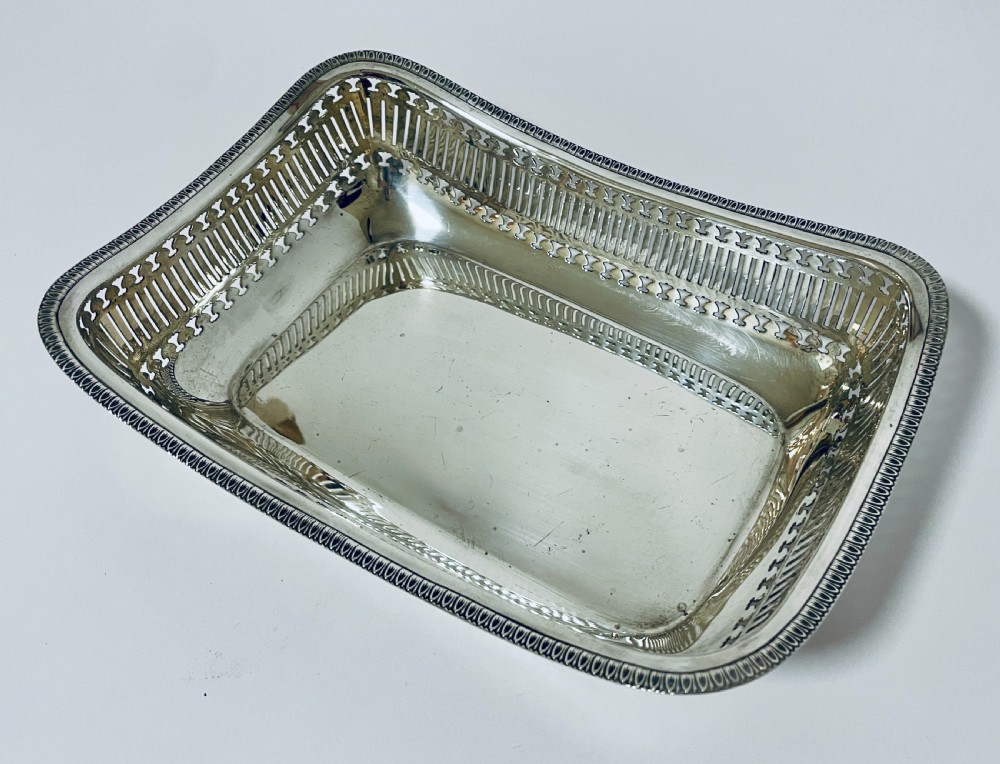 Antique Silver Fruit or Bread Basket View III