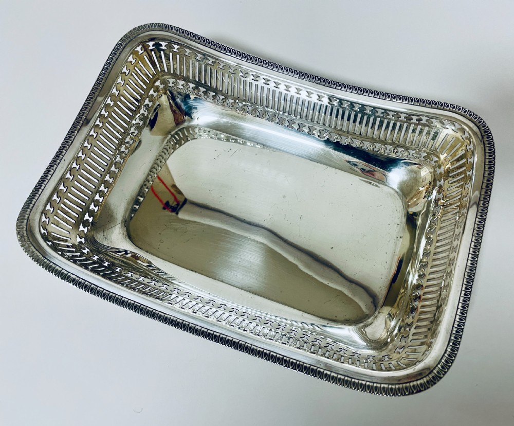 Antique Silver Fruit or Bread Basket View XI