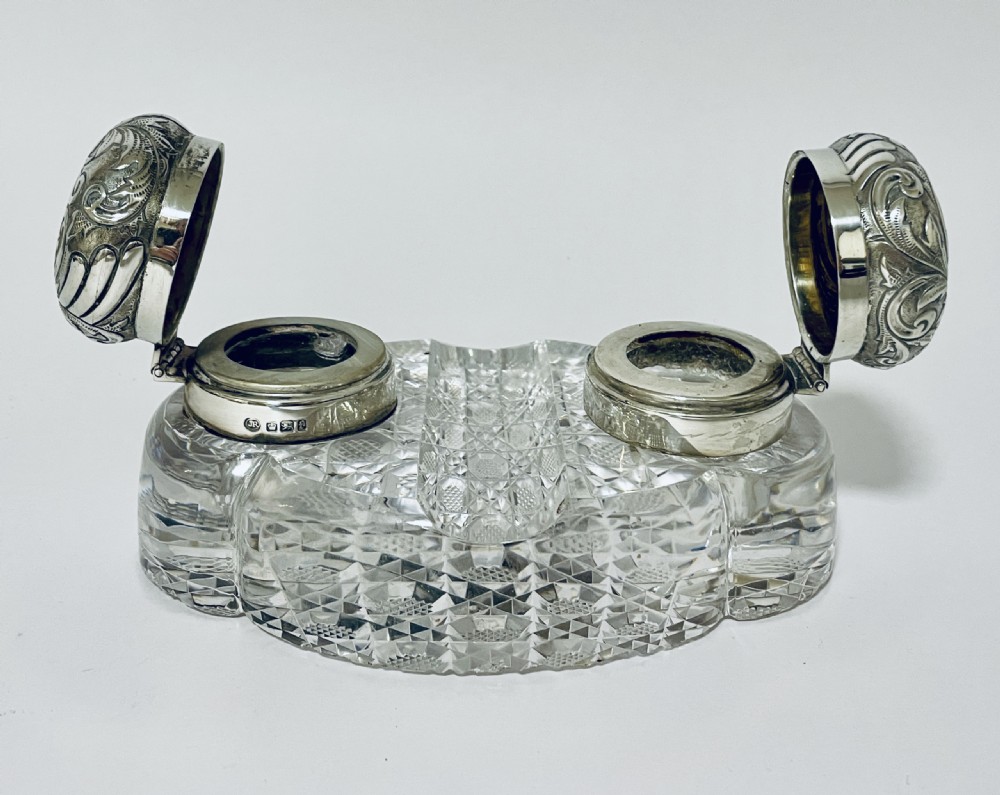 Victorian Silver Topped Inkwells View VI