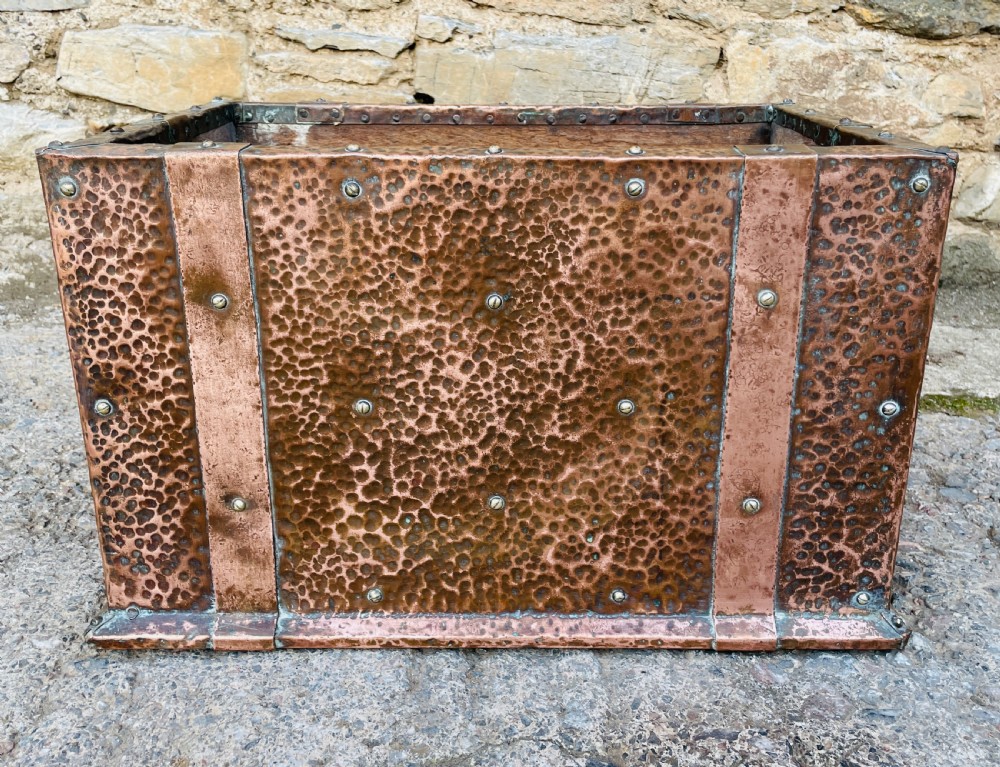 Arts and Crafts Copper Log Bin / Planter View II