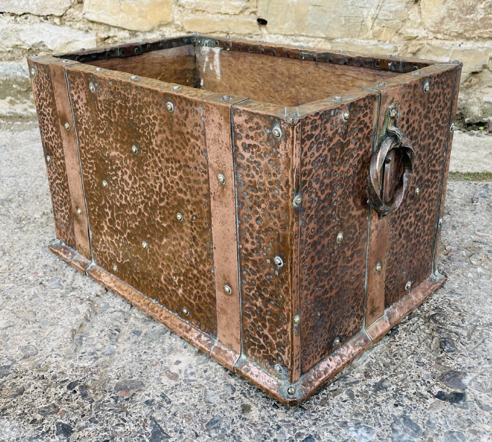 Arts and Crafts Copper Log Bin / Planter View III