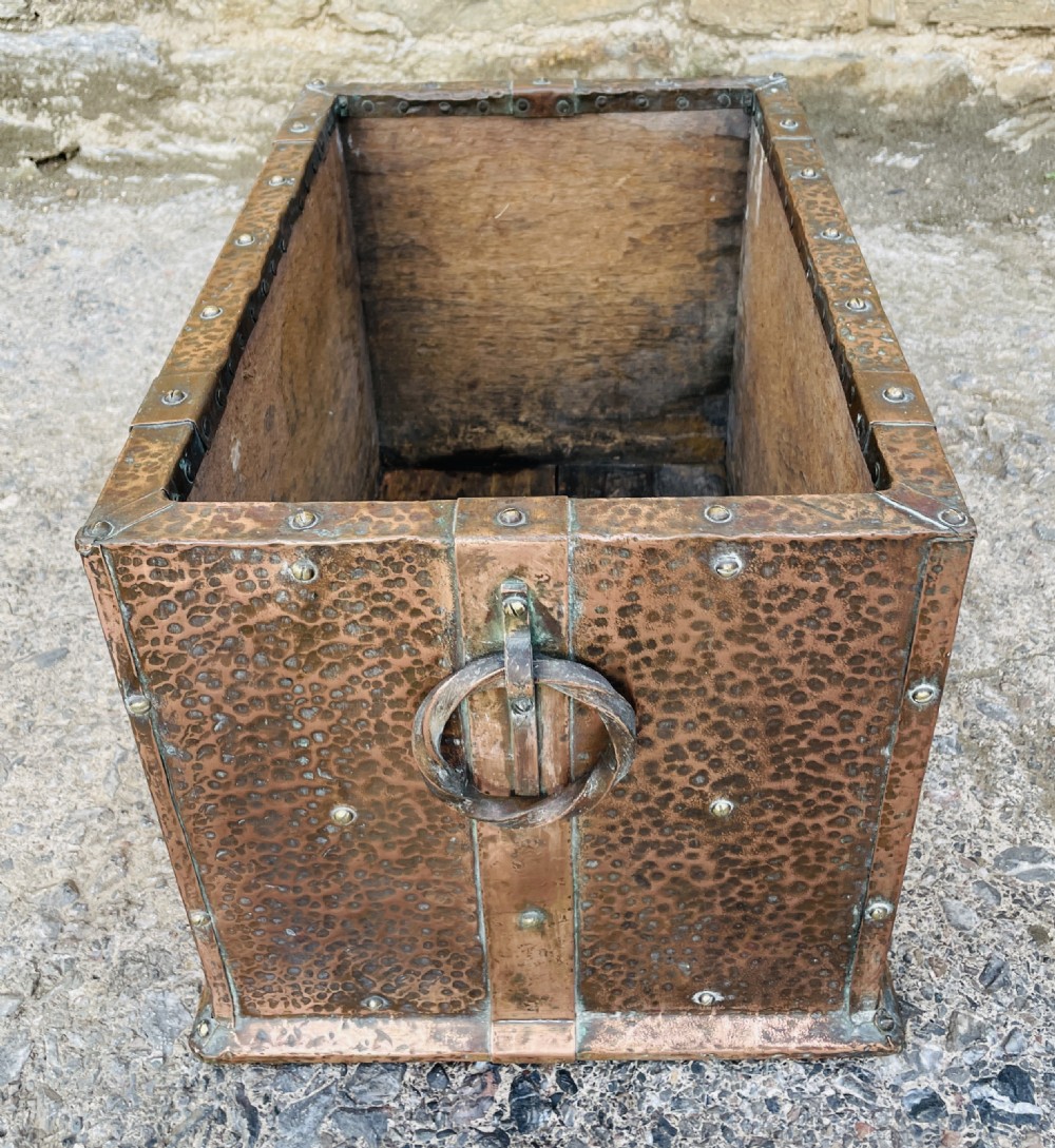 Arts and Crafts Copper Log Bin / Planter View IV