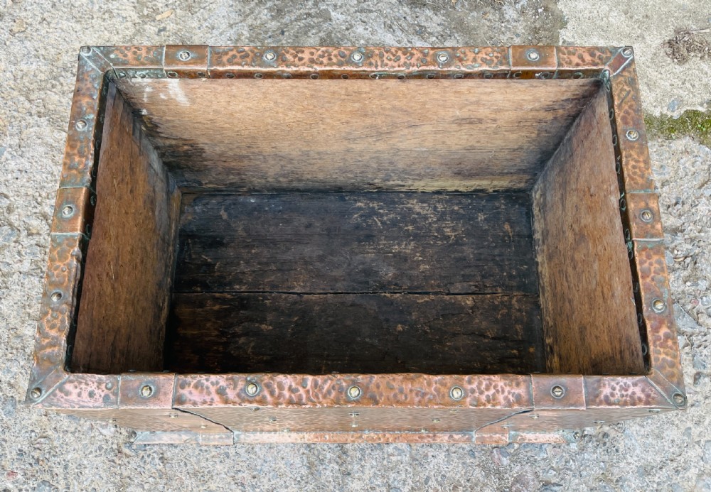 Arts and Crafts Copper Log Bin / Planter View V