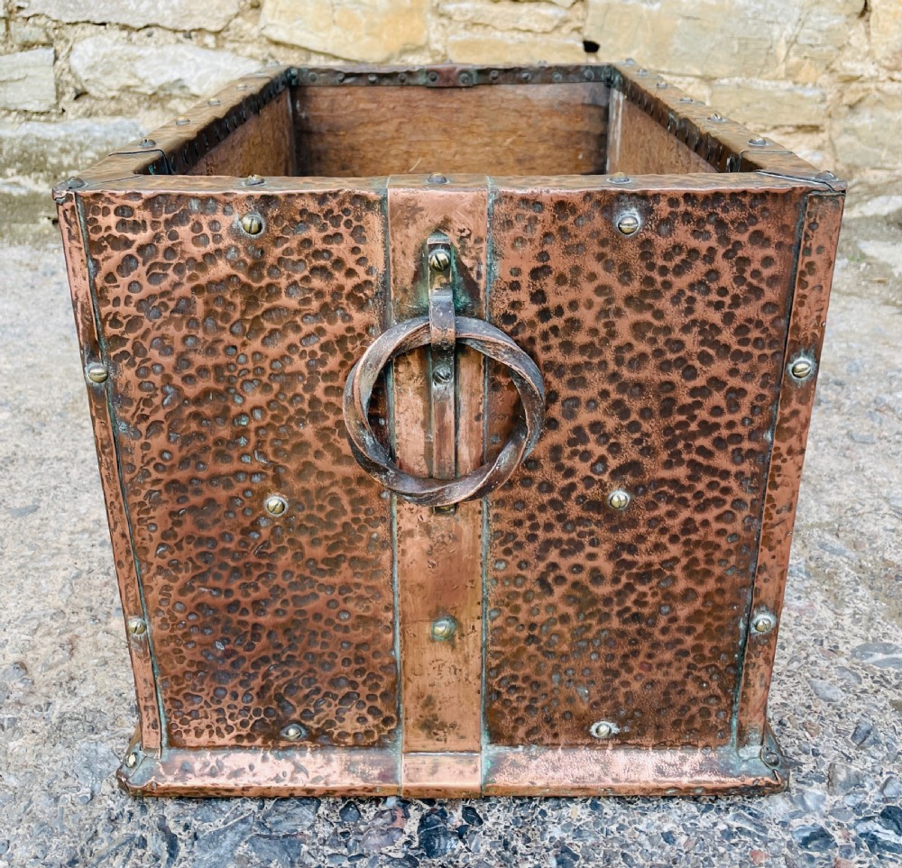 Arts and Crafts Copper Log Bin / Planter View VI