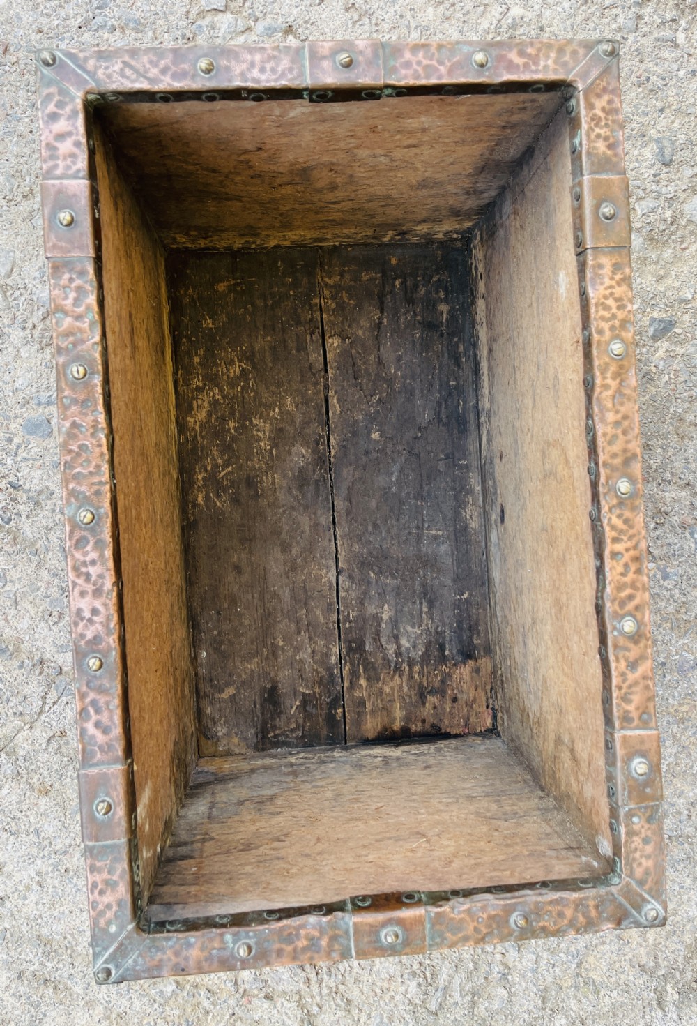Arts and Crafts Copper Log Bin / Planter View X