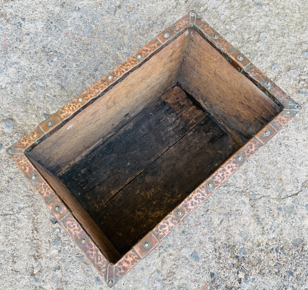 Arts and Crafts Copper Log Bin / Planter View XI