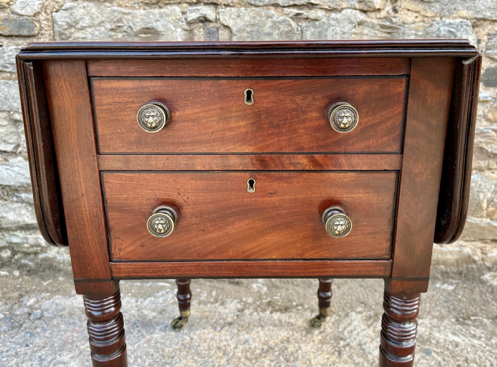 Regency Mahogany Drop Flap Work Table View IV