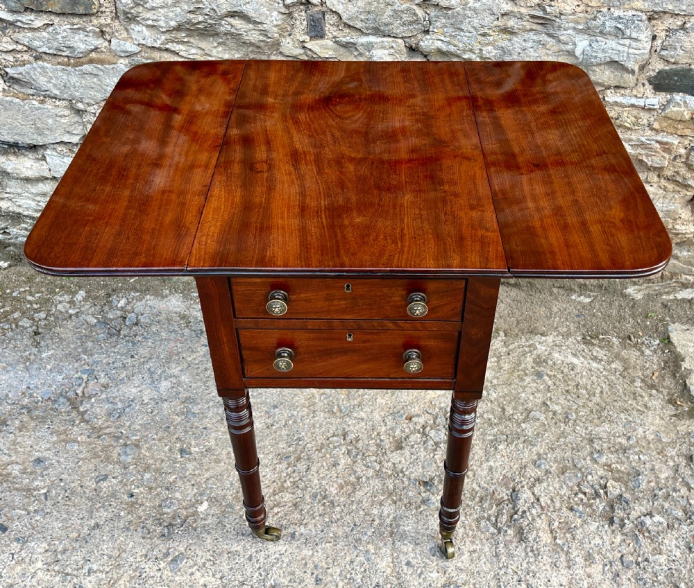 Regency Mahogany Drop Flap Work Table View VII
