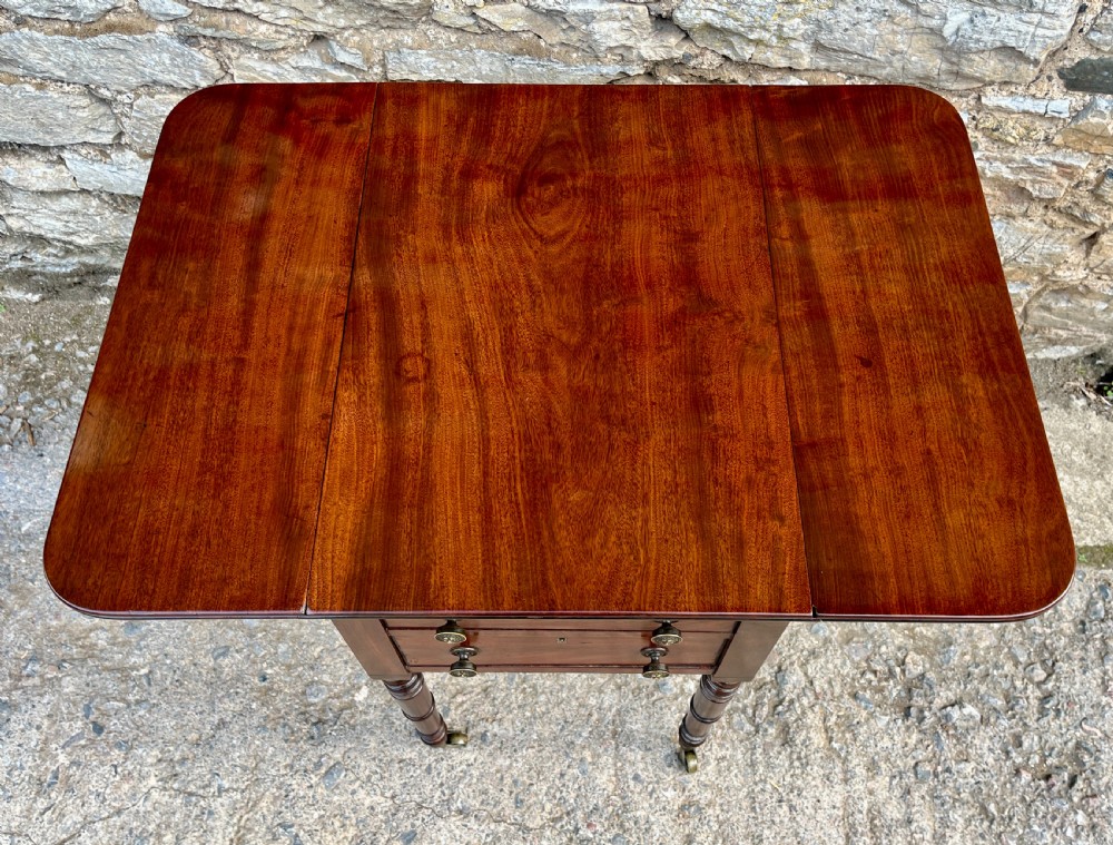 Regency Mahogany Drop Flap Work Table View IX