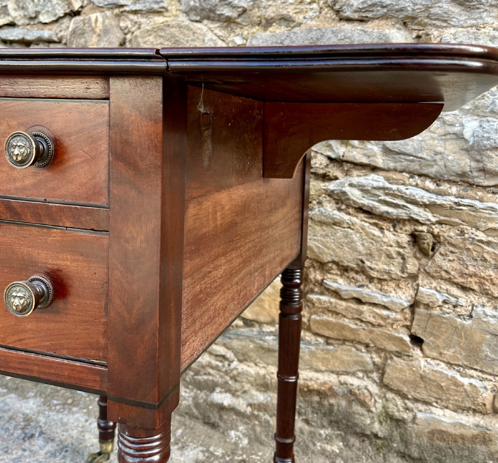 Regency Mahogany Drop Flap Work Table View X