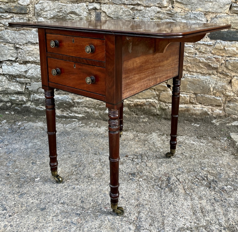 Regency Mahogany Drop Flap Work Table View XI