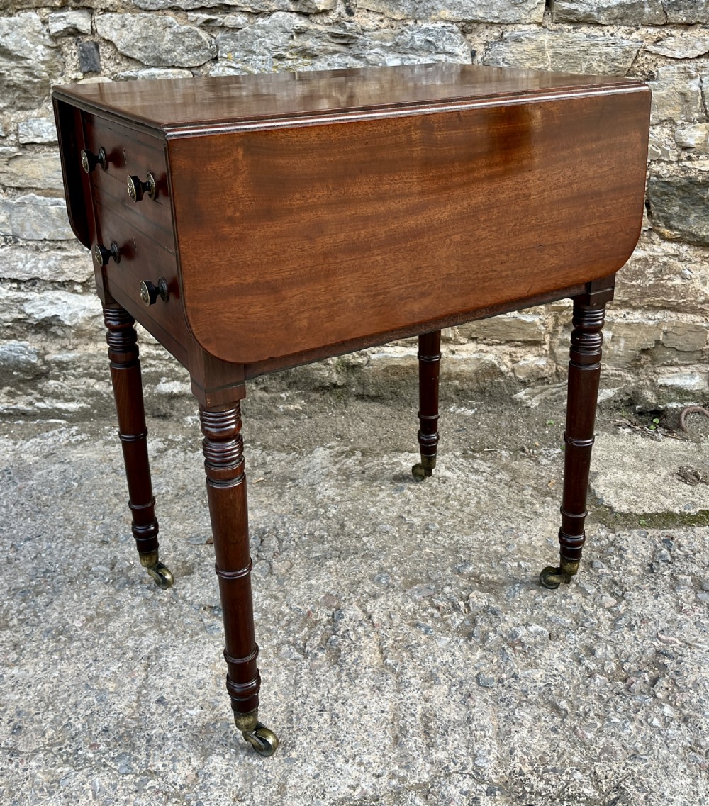Regency Mahogany Drop Flap Work Table View XVII