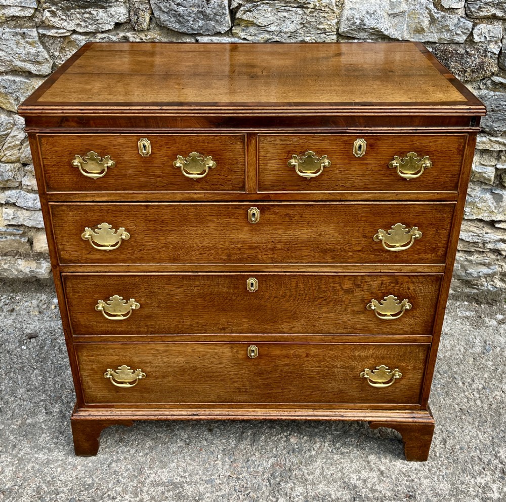 Georgian Oak Crossbanded Chest of Drawers