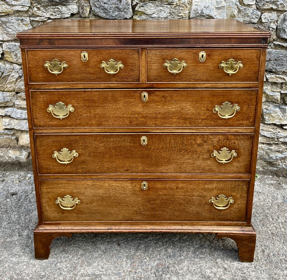 Georgian Oak Crossbanded Chest of Drawers View II