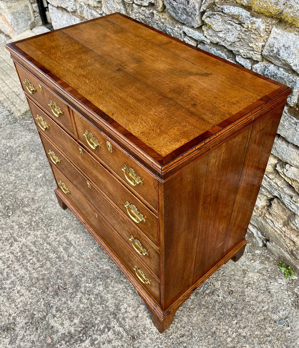 Georgian Oak Crossbanded Chest of Drawers View VIII