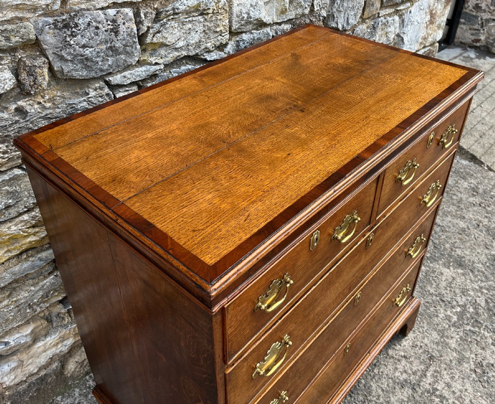 Georgian Oak Crossbanded Chest of Drawers View XI