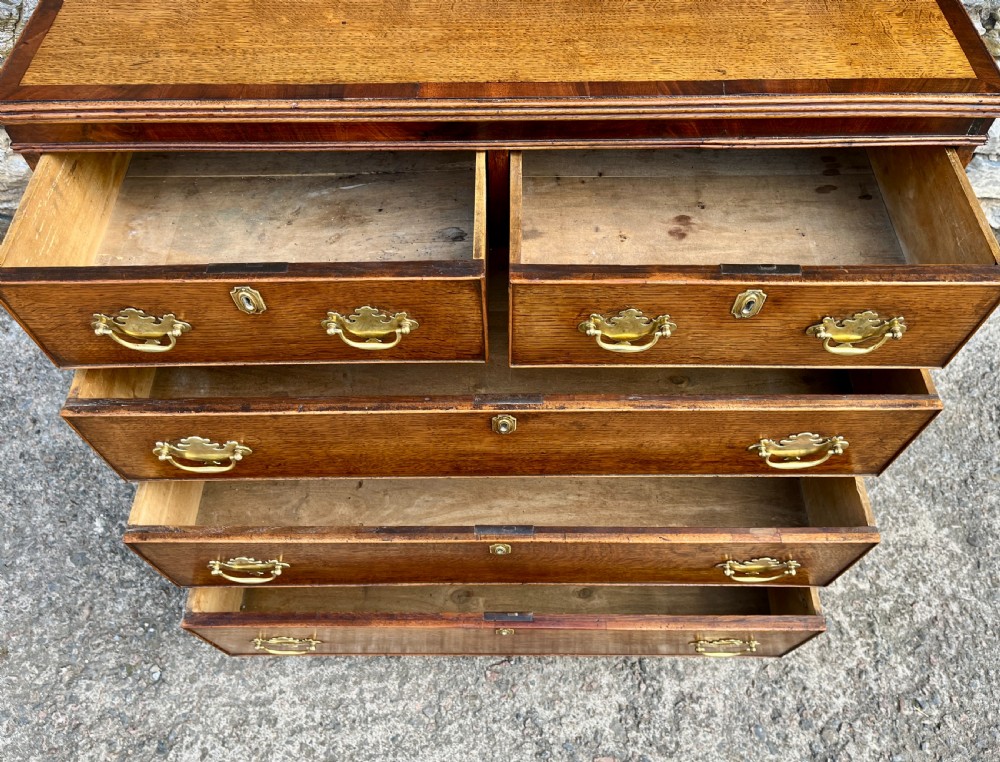 Georgian Oak Crossbanded Chest of Drawers View XVIII