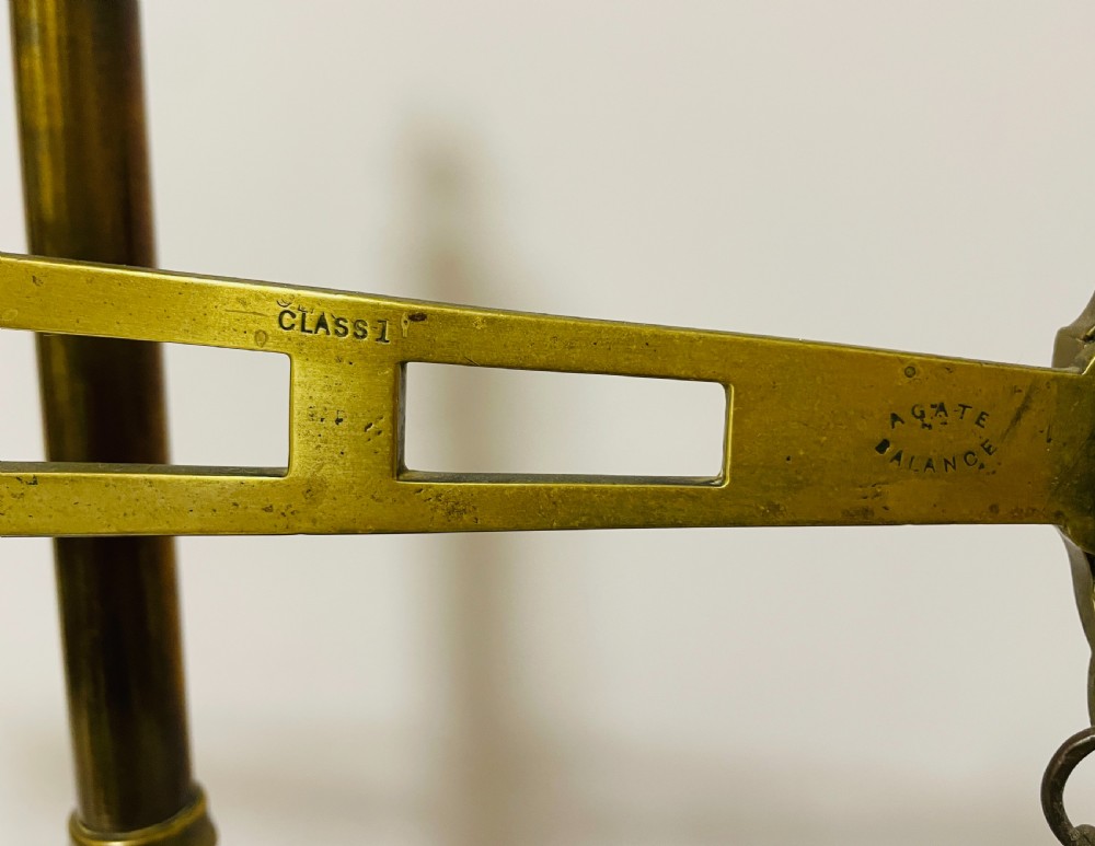 Large Antique Brass Scales and Weights View V
