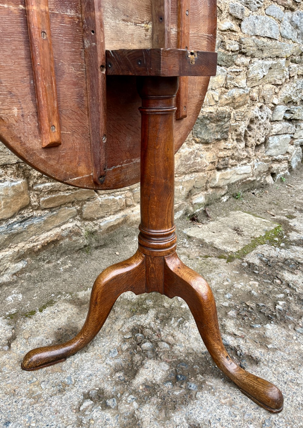 Georgian Oak Tilt Top Wine Table View III