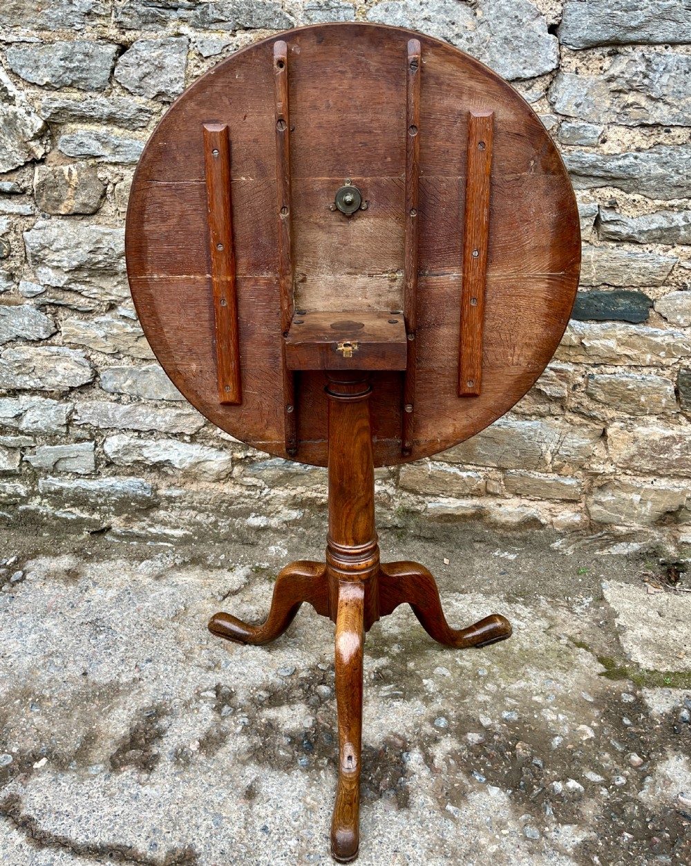 Georgian Oak Tilt Top Wine Table View VI