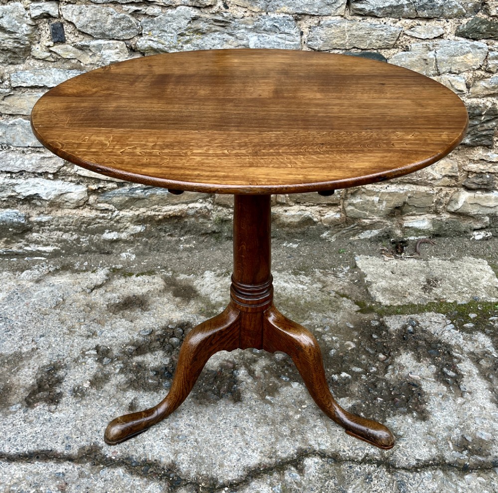Georgian Oak Tilt Top Wine Table View XII