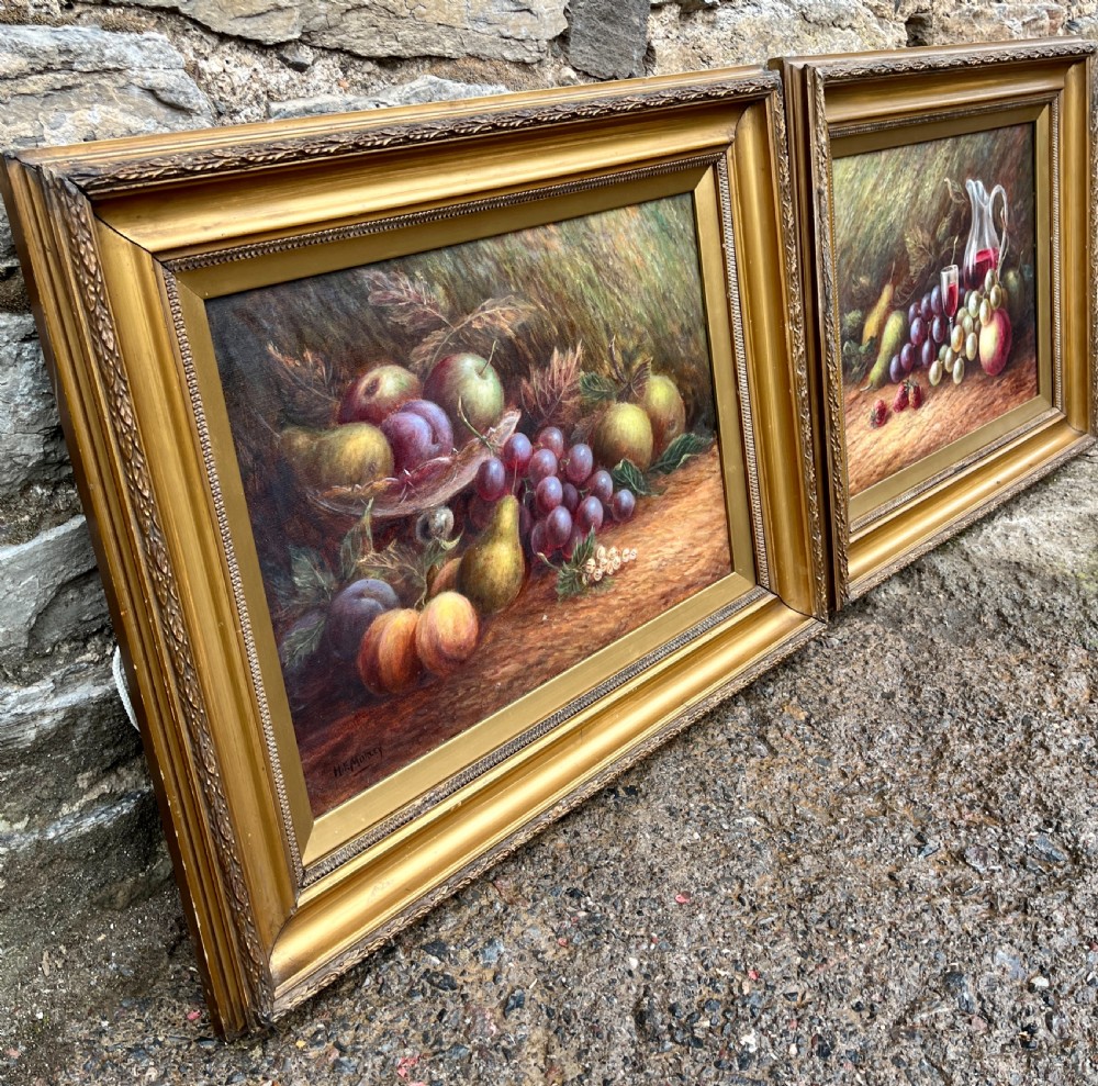 Pair of Still Life Oil on Canvas Paintings Signed F.H. Morley View IX