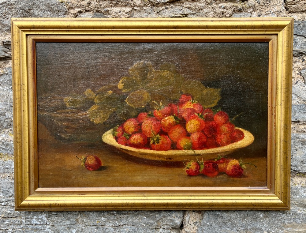 Oil Painting Still Life of Strawberries