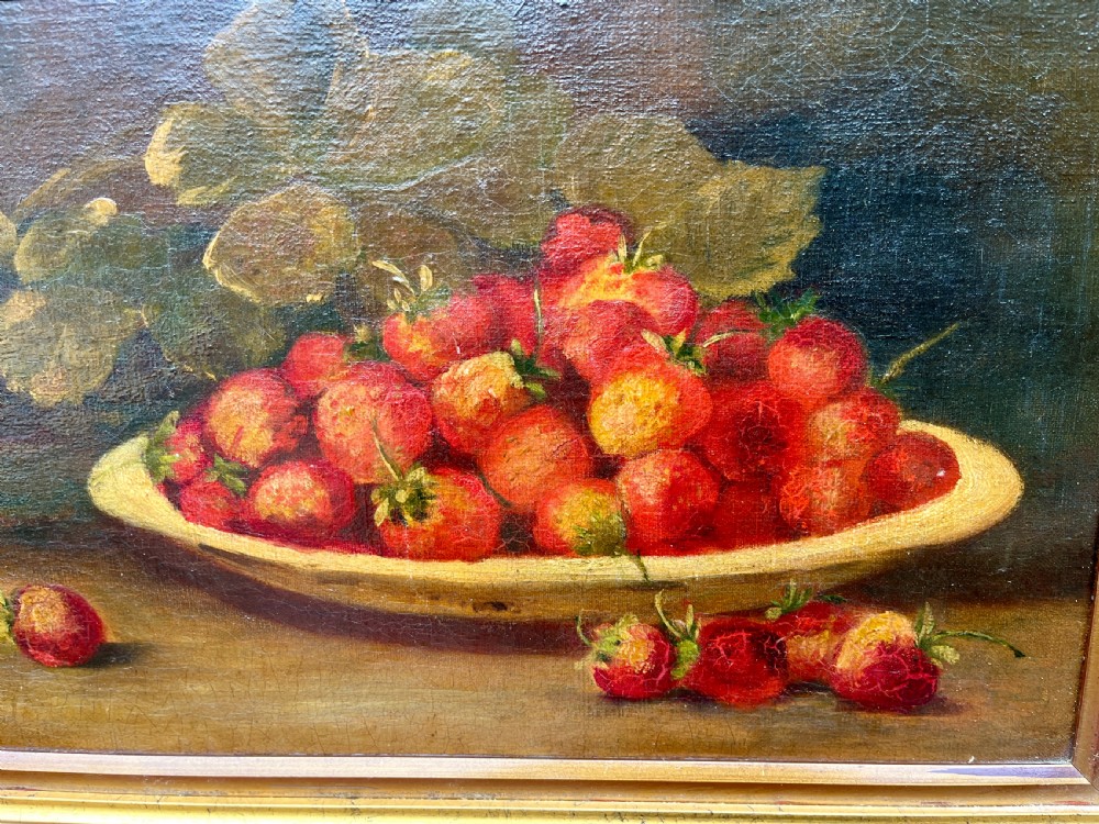 Oil Painting Still Life of Strawberries View V