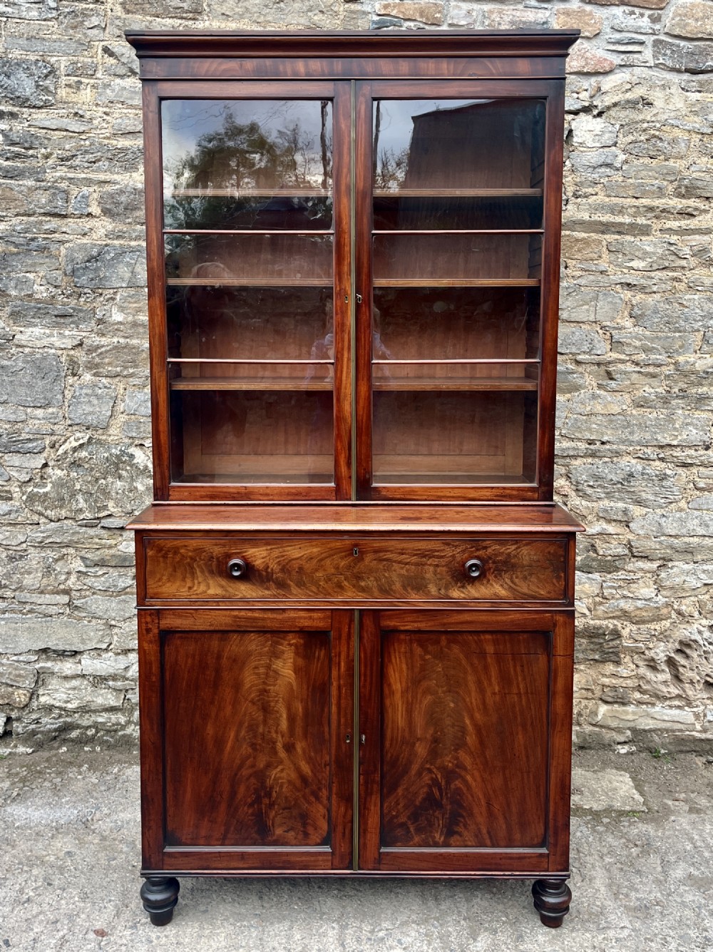 William IV Mahogany Glazed Bookcase