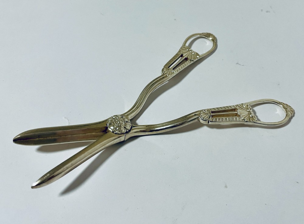 Victorian Silver Grape Scissors View III