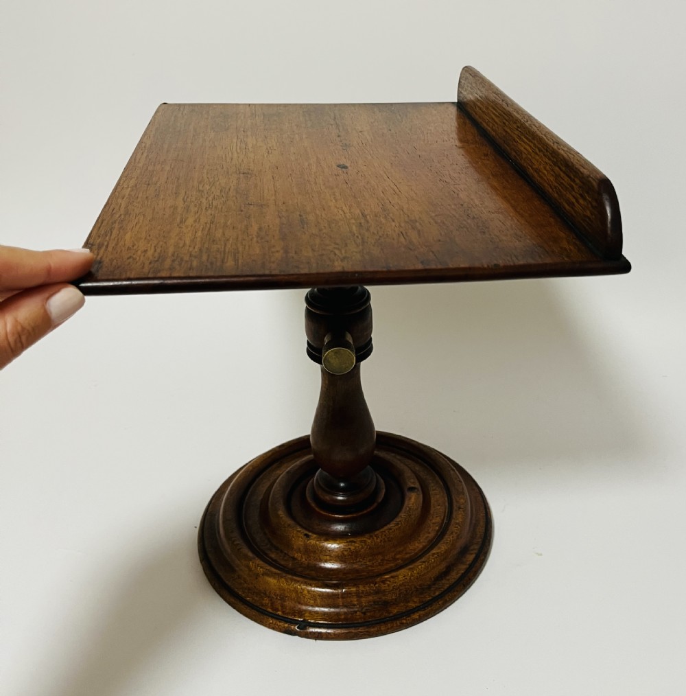 Antique Mahogany Adjustable Reading Stand View V