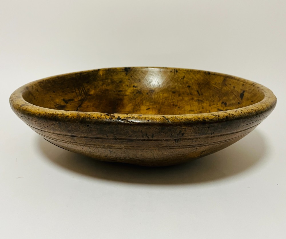 Antique Sycamore Dairy Bowl View V