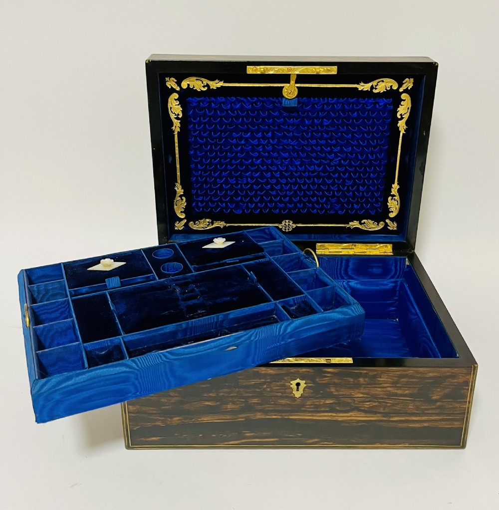 Victorian Coromandel Sewing Box by Parkins & Gotto View V