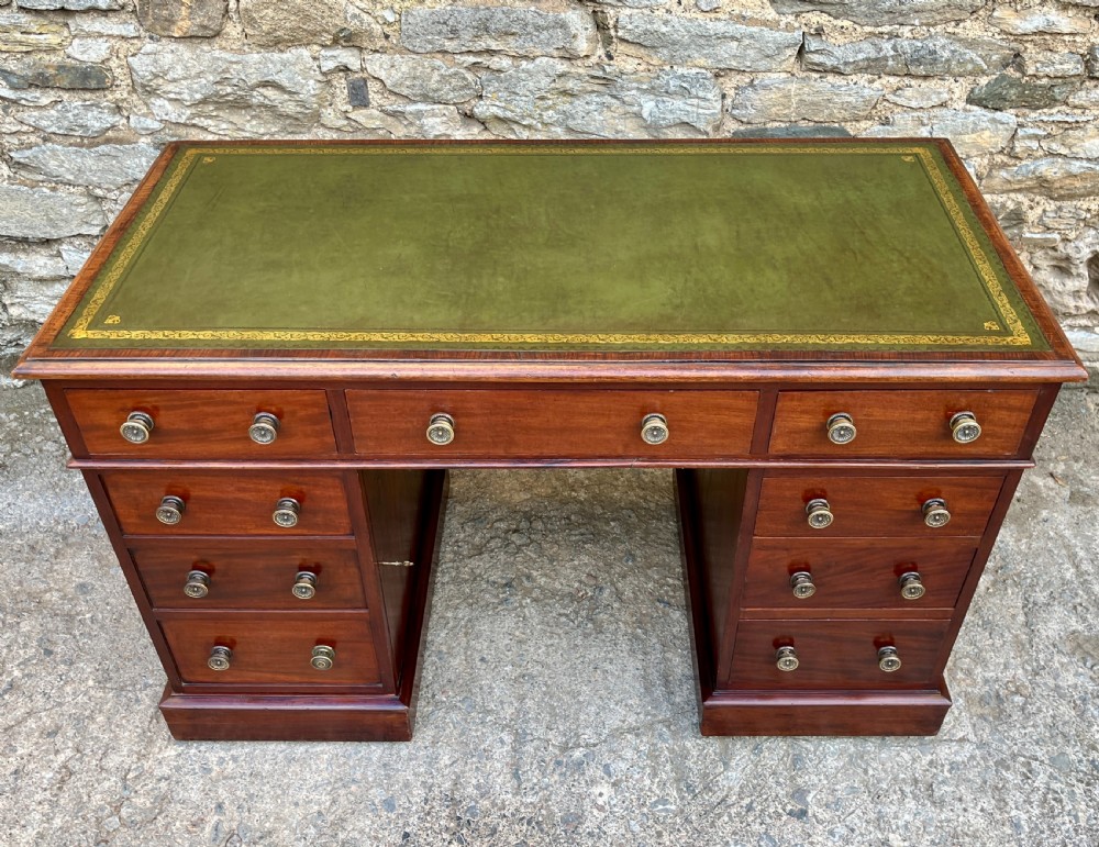 Victorian Mahogany Pedestal Desk View V