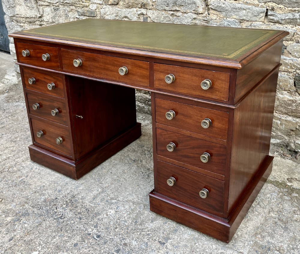 Victorian Mahogany Pedestal Desk View XVIII