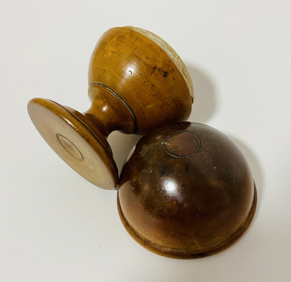 Antique Apothecary's Treen Pill Silverer View X