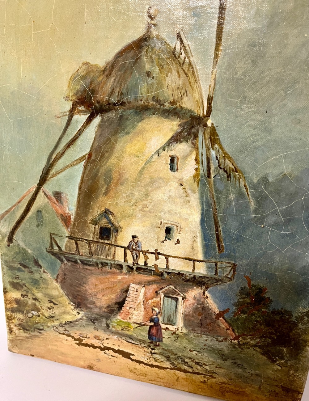 Oil on Canvas Painting of a Windmill View II