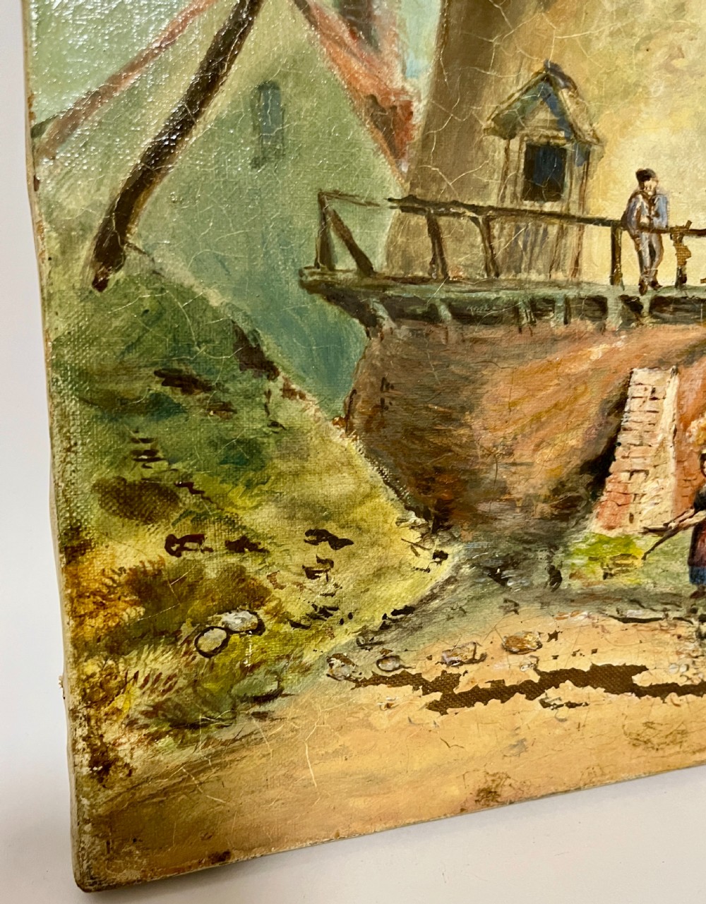 Oil on Canvas Painting of a Windmill View IV