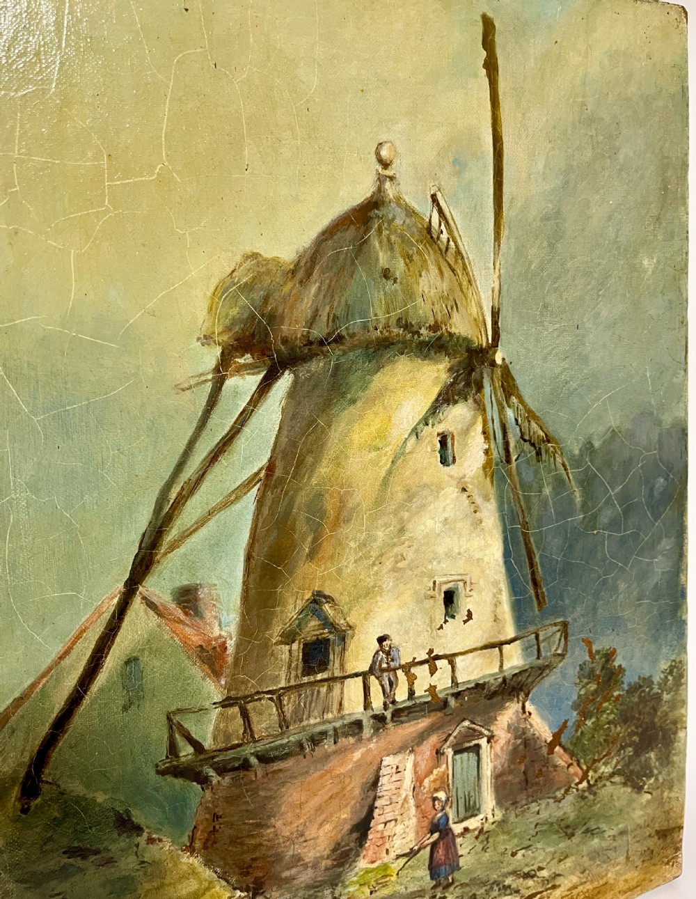 Oil on Canvas Painting of a Windmill View V