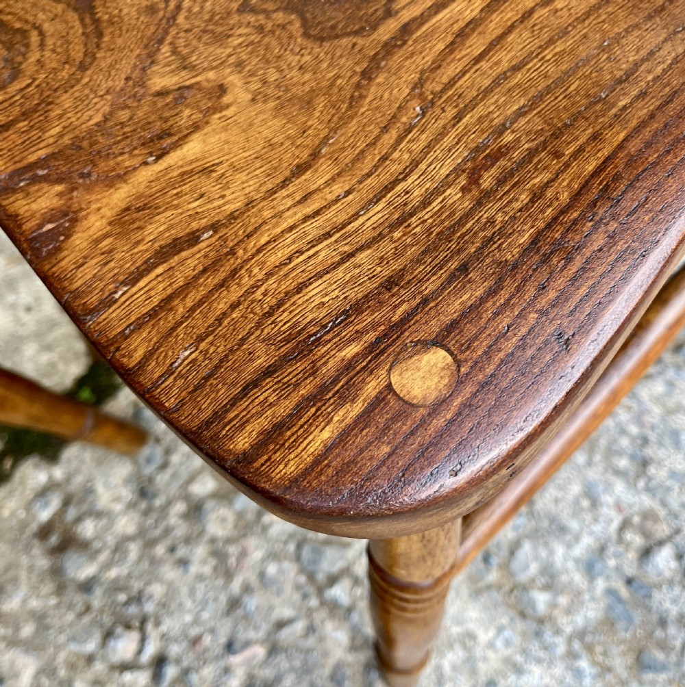 Set of 4 Antique Elm Kitchen Chairs View XII