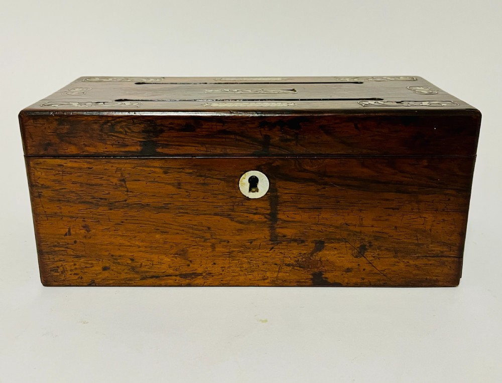 Victorian Rosewood Inlaid Correspondence Box View II