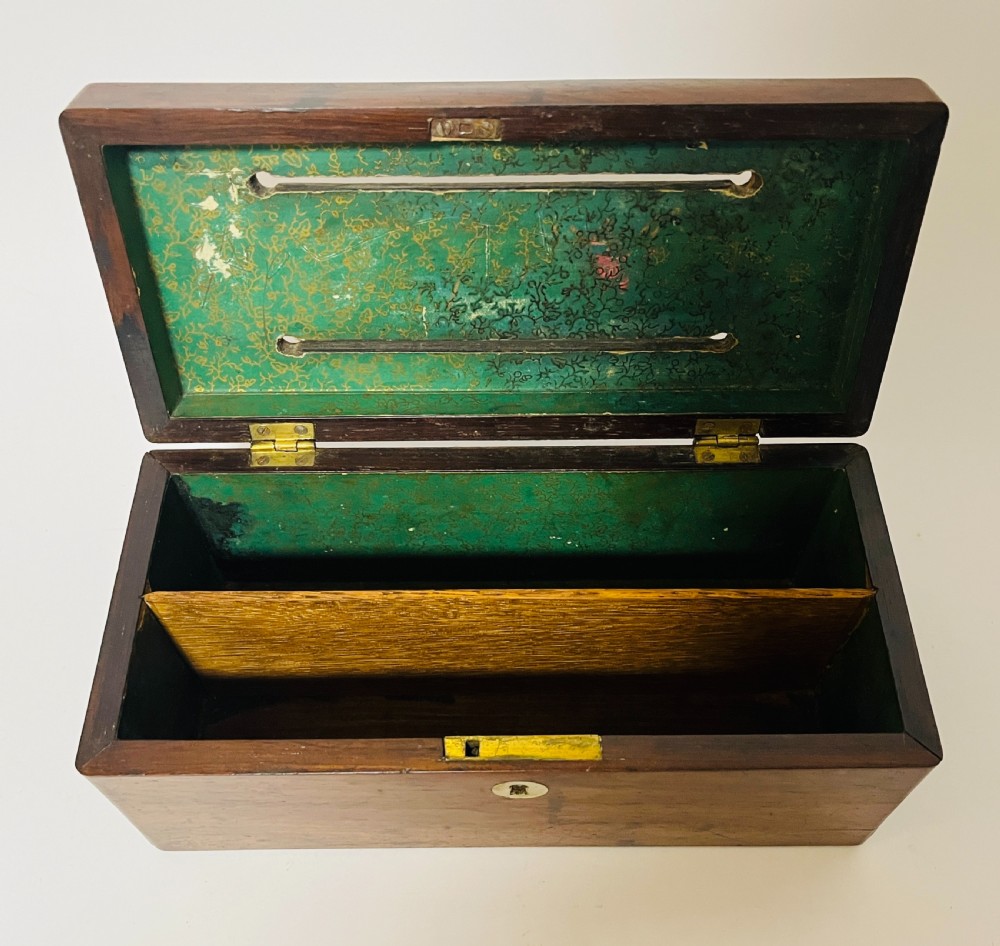 Victorian Rosewood Inlaid Correspondence Box View V