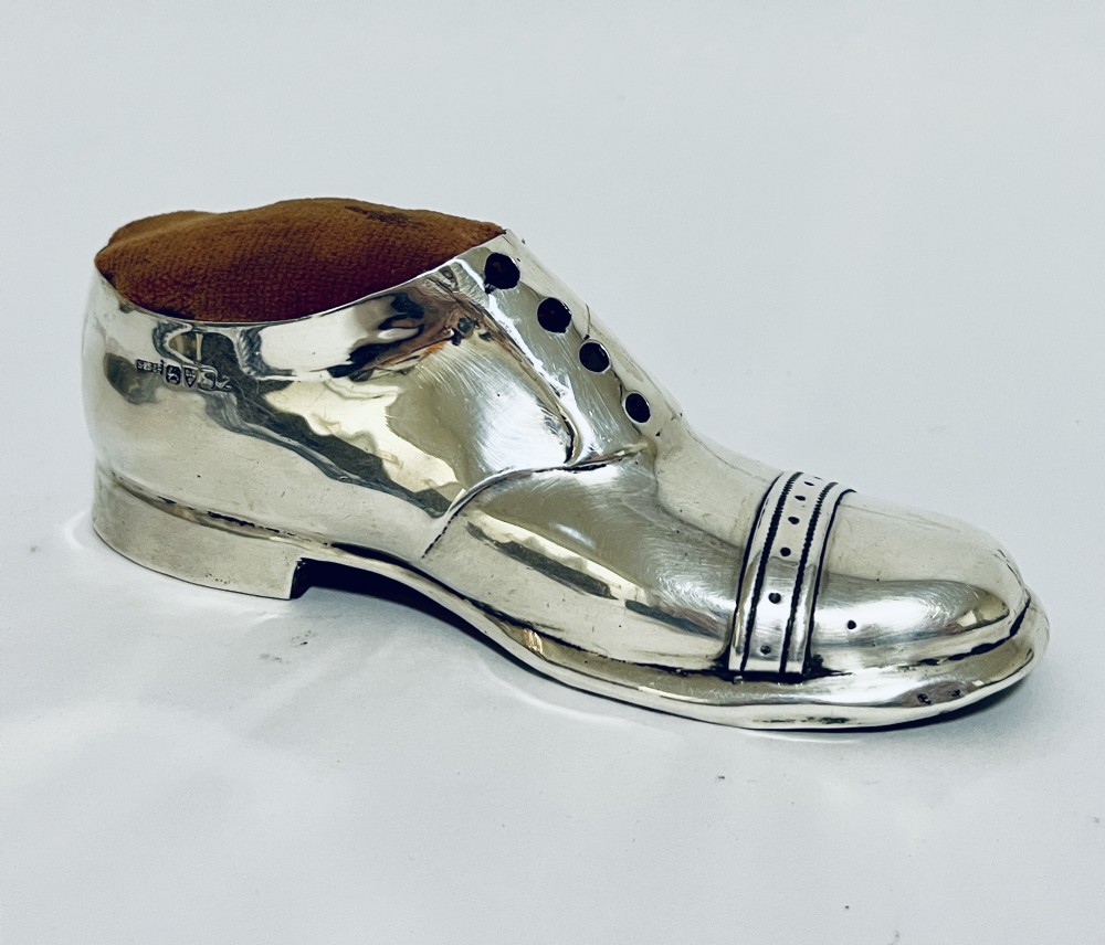 Antique Silver Shoe Pin Cushion