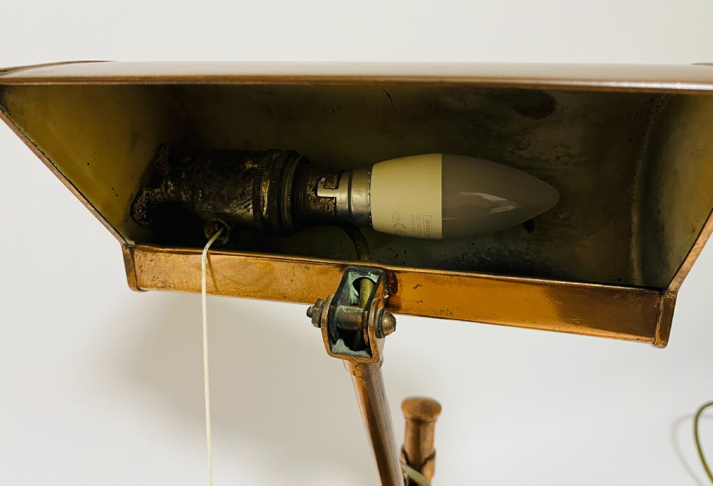 Antique Copper Banker's Desk Lamp View VIII