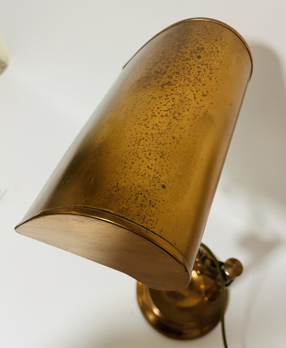 Antique Copper Banker's Desk Lamp View XIV