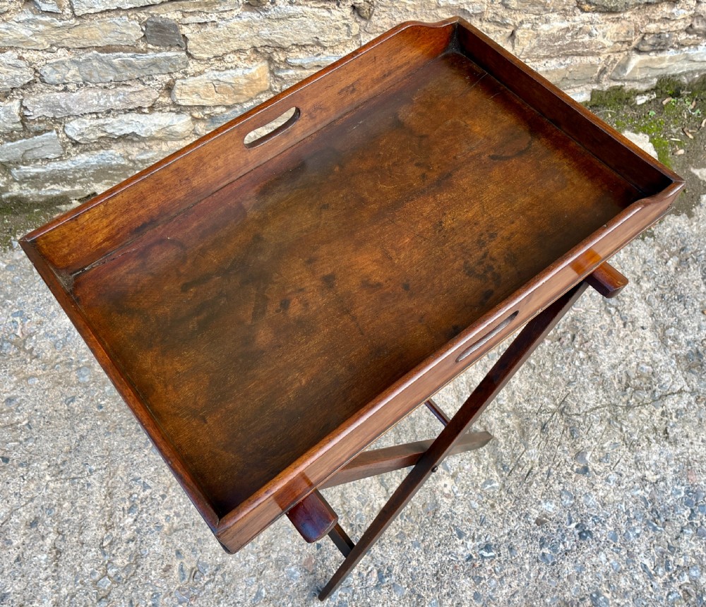Victorian Mahogany Folding Butlers Tray View X
