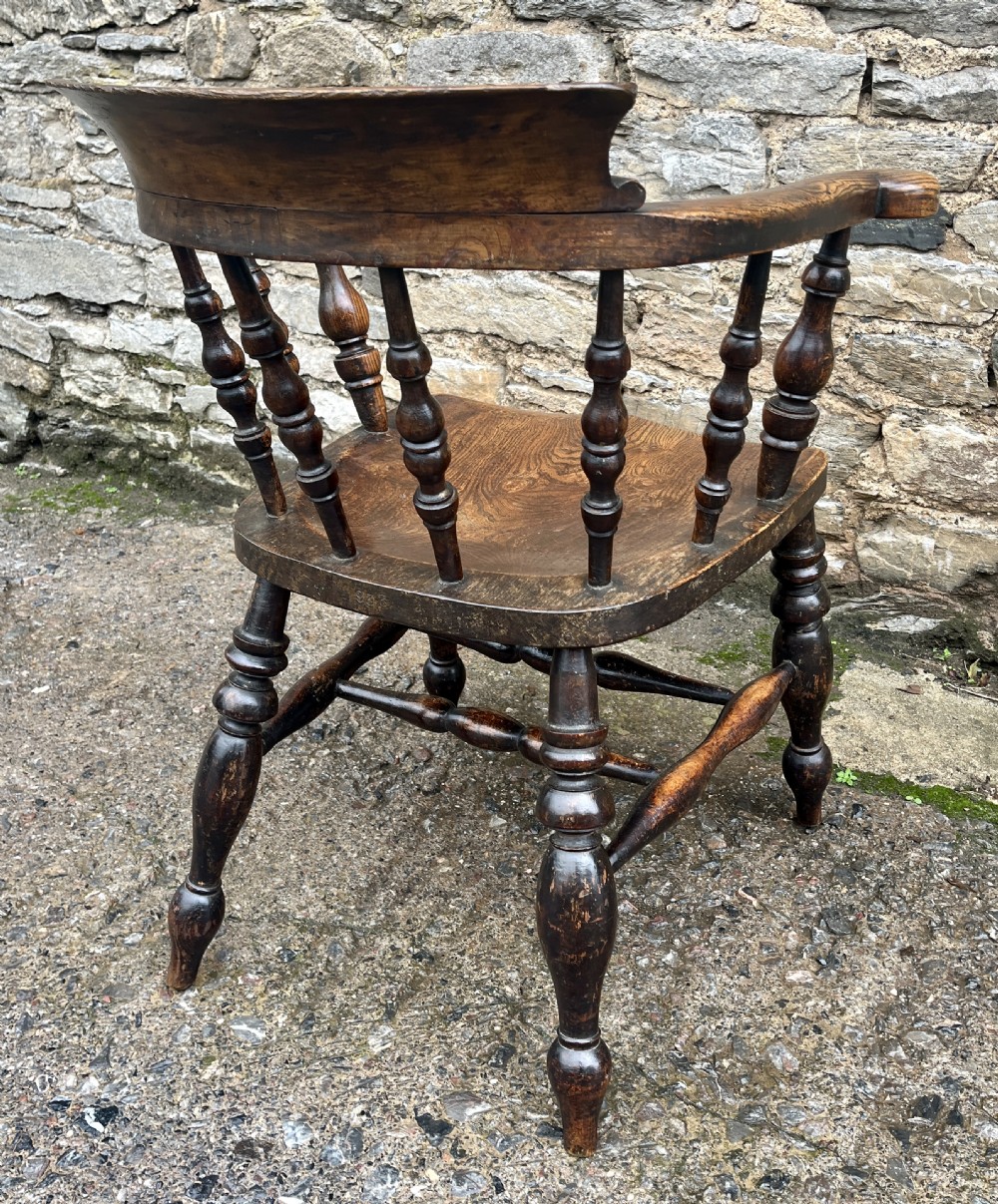Antique Elm Captains Chair View XI